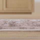 Arabella Vintage Floral Border Machine-washable Area Rug