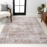Arabella Vintage Floral Border Machine-washable Area Rug