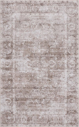 Arabella Vintage Floral Border Machine-washable Area Rug