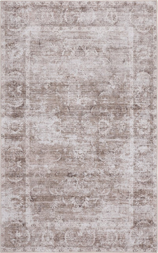 Arabella Vintage Floral Border Machine-washable Area Rug