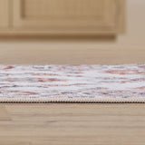 Arabella Vintage Floral Border Machine-washable Area Rug