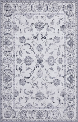 Arabella Vintage Floral Border Machine-washable Area Rug