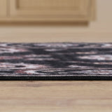 Arabella Vintage Floral Border Machine-washable Area Rug