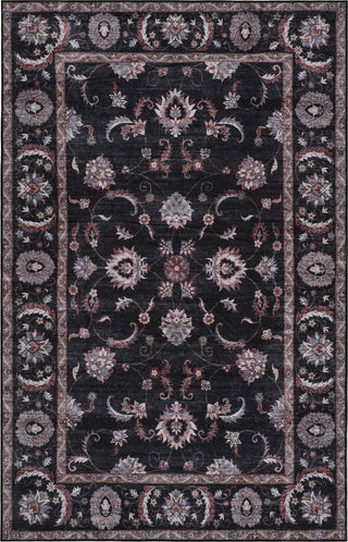 Arabella Vintage Floral Border Machine-washable Area Rug