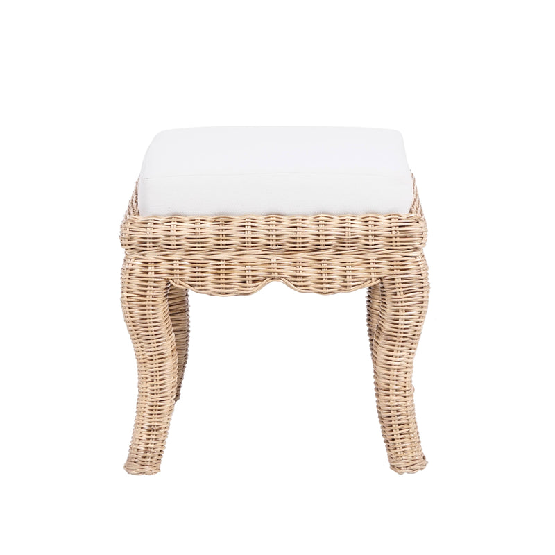 Rowan 19.7" Bohemian Designer Woven Rattan/Wood Vanity Stool - JONATHAN Y