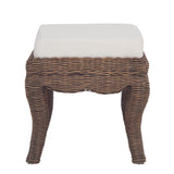 Rowan 19.7" Bohemian Designer Woven Rattan/Wood Vanity Stool - JONATHAN Y