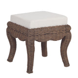 Rowan 19.7" Bohemian Designer Woven Rattan/Wood Vanity Stool - JONATHAN Y