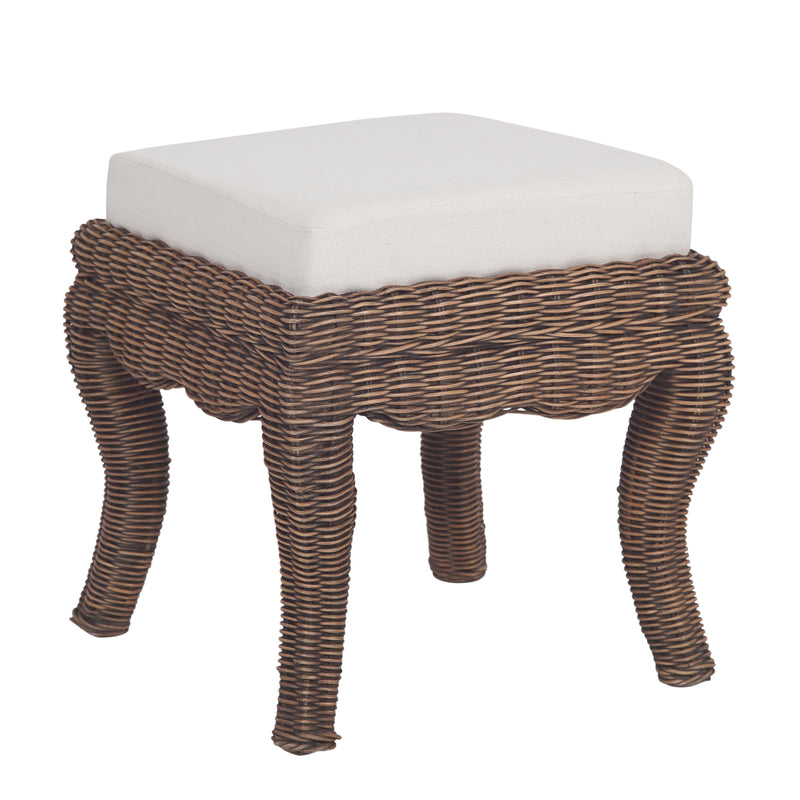 Rowan 19.7" Bohemian Designer Woven Rattan/Wood Vanity Stool - JONATHAN Y