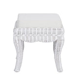 Rowan 19.7" Bohemian Designer Woven Rattan/Wood Vanity Stool - JONATHAN Y