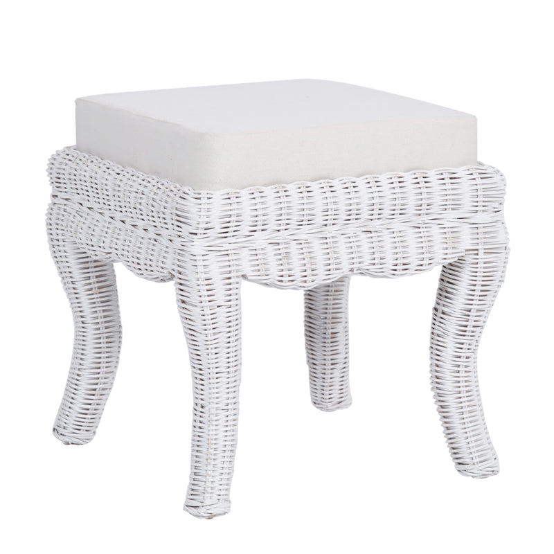Rowan 19.7" Bohemian Designer Woven Rattan/Wood Vanity Stool - JONATHAN Y
