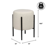 Silvia 18.5" Modern Metal/Bouclé Cushioned Vanity Stool - JONATHAN Y