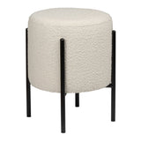 Silvia 18.5" Modern Metal/Bouclé Cushioned Vanity Stool - JONATHAN Y
