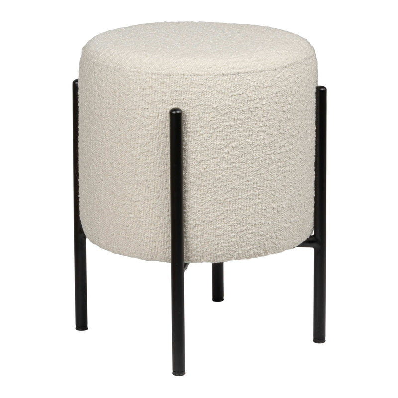 Silvia 18.5" Modern Metal/Bouclé Cushioned Vanity Stool - JONATHAN Y