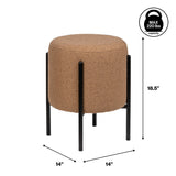 Silvia 18.5" Modern Metal/Bouclé Cushioned Vanity Stool - JONATHAN Y