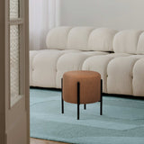 Silvia 18.5" Modern Metal/Bouclé Cushioned Vanity Stool - JONATHAN Y