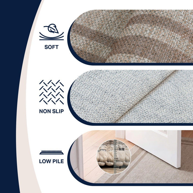 Clement Double Border Non-slip Machine-washable Area Rug