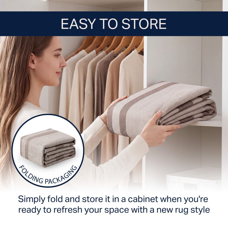 Clement Double Border Non-slip Machine-washable Area Rug