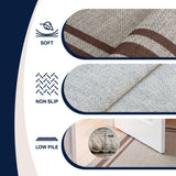 Clement Double Border Non-slip Machine-washable Area Rug