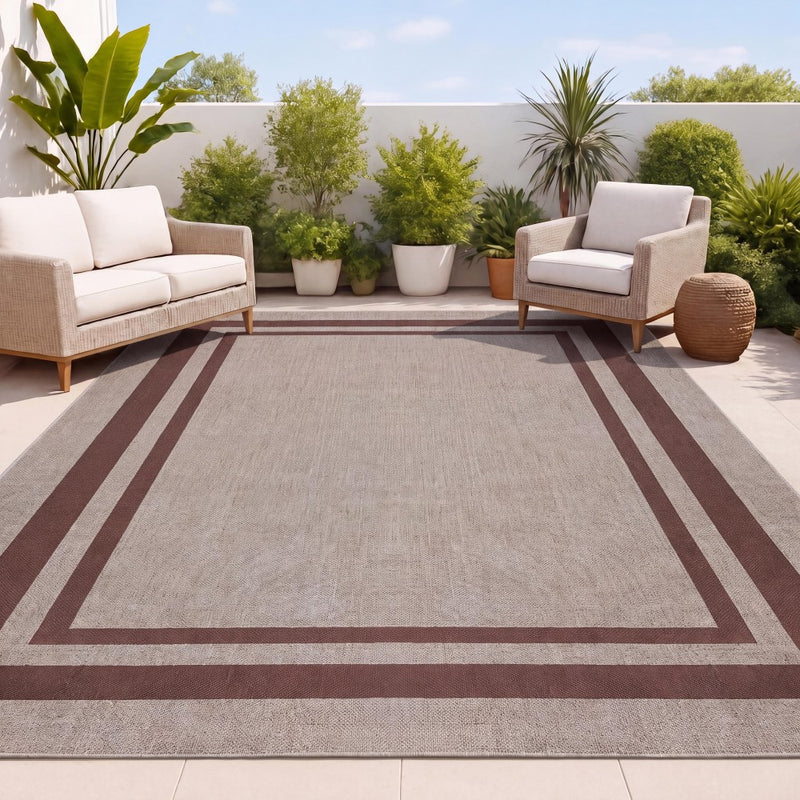 Clement Double Border Non-slip Machine-washable Area Rug