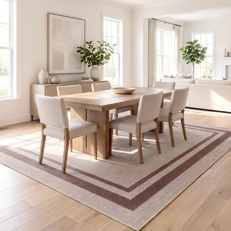 Clement Double Border Non-slip Machine-washable Area Rug