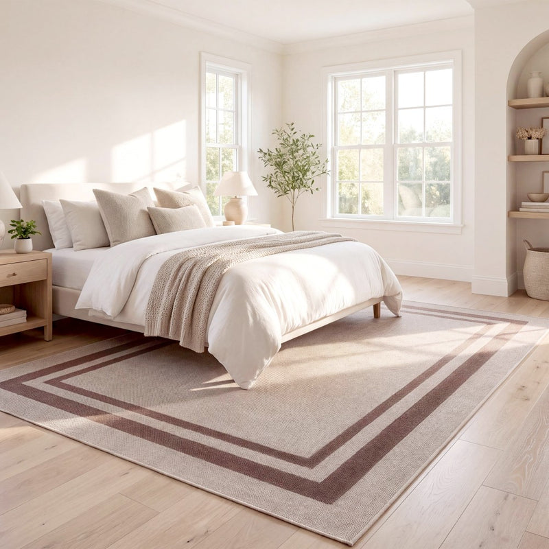 Clement Double Border Non-slip Machine-washable Area Rug