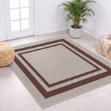 Clement Double Border Non-slip Machine-washable Area Rug