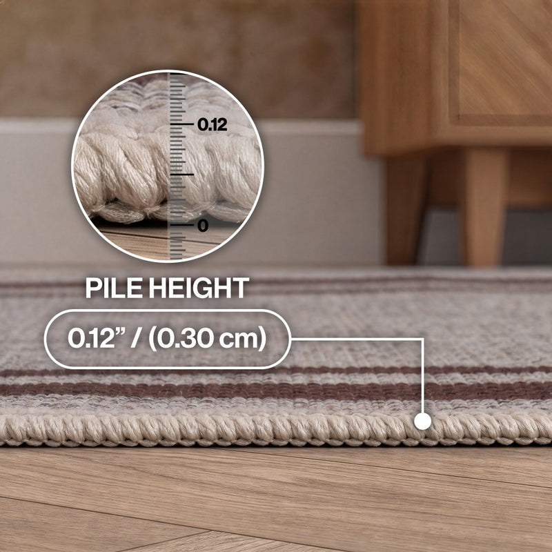 Clement Double Border Non-slip Machine-washable Area Rug