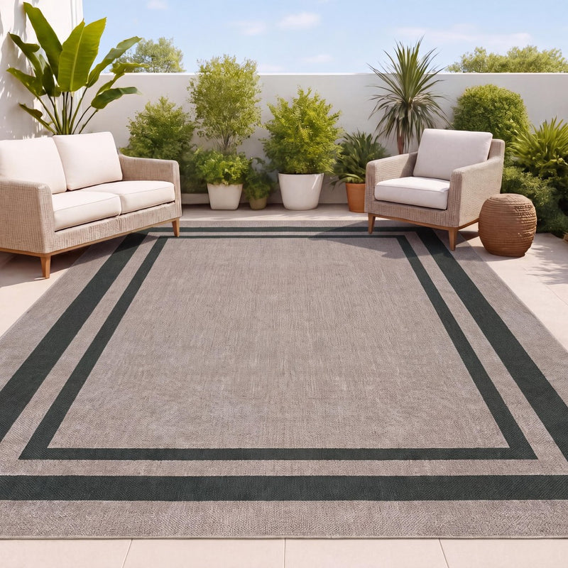 Clement Double Border Non-slip Machine-washable Area Rug