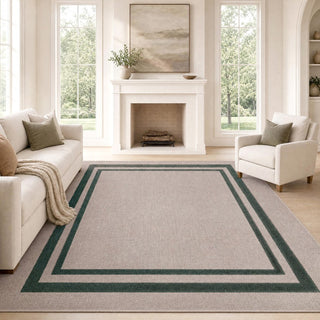 Clement Double Border Non-slip Machine-washable Area Rug