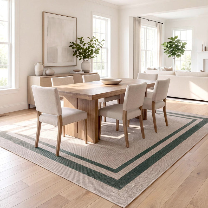Clement Double Border Non-slip Machine-washable Area Rug