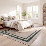 Clement Double Border Non-slip Machine-washable Area Rug