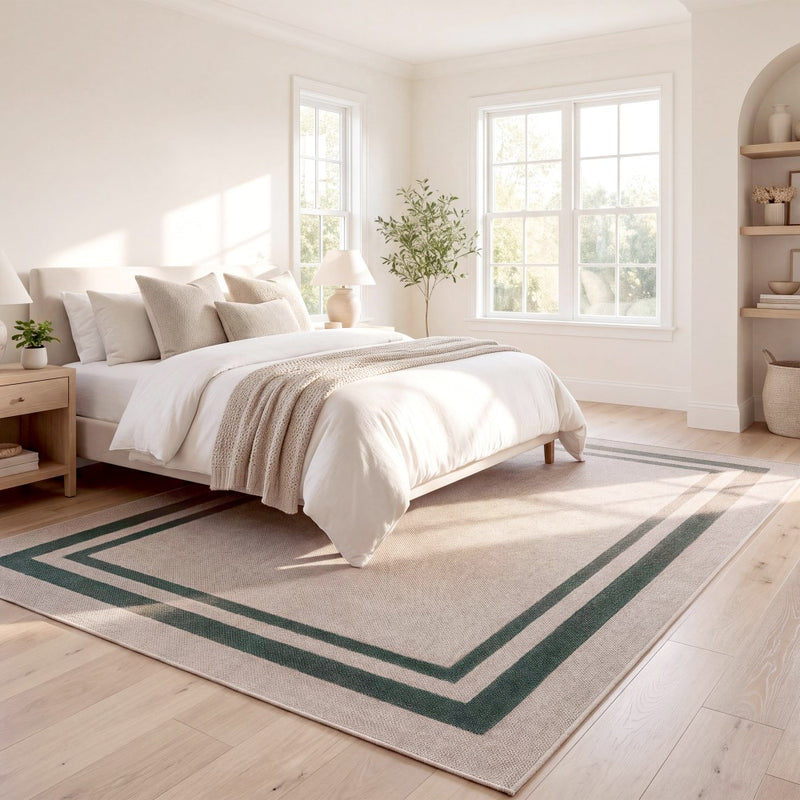 Clement Double Border Non-slip Machine-washable Area Rug