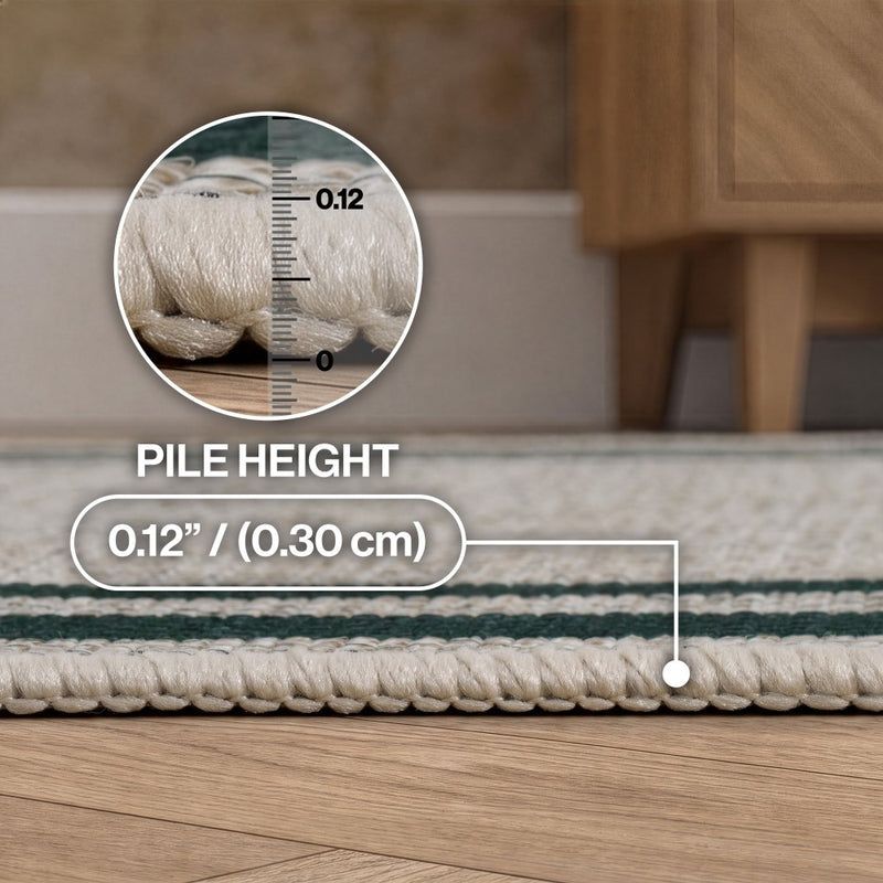Clement Double Border Non-slip Machine-washable Area Rug