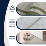 Clement Double Border Non-slip Machine-washable Area Rug