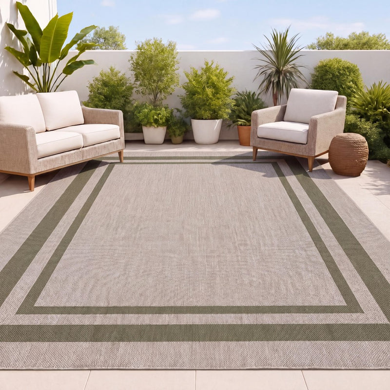 Clement Double Border Non-slip Machine-washable Area Rug