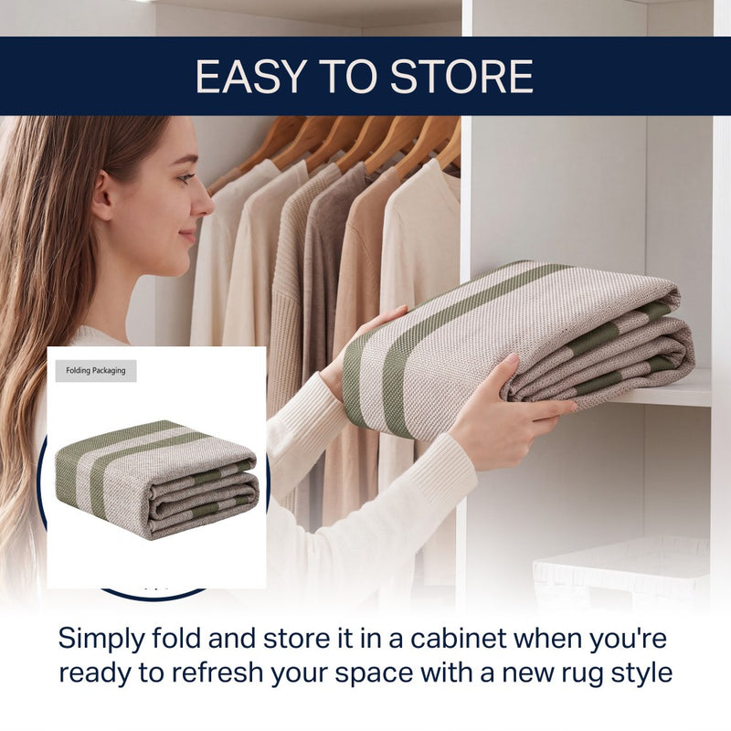 Clement Double Border Non-slip Machine-washable Area Rug
