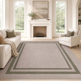 Clement Double Border Non-slip Machine-washable Area Rug