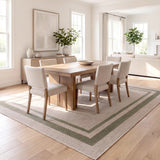 Clement Double Border Non-slip Machine-washable Area Rug