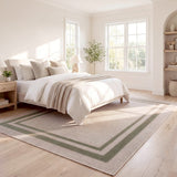 Clement Double Border Non-slip Machine-washable Area Rug