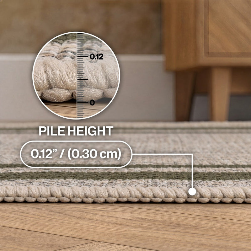 Clement Double Border Non-slip Machine-washable Area Rug