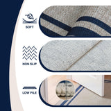 Clement Double Border Non-slip Machine-washable Area Rug