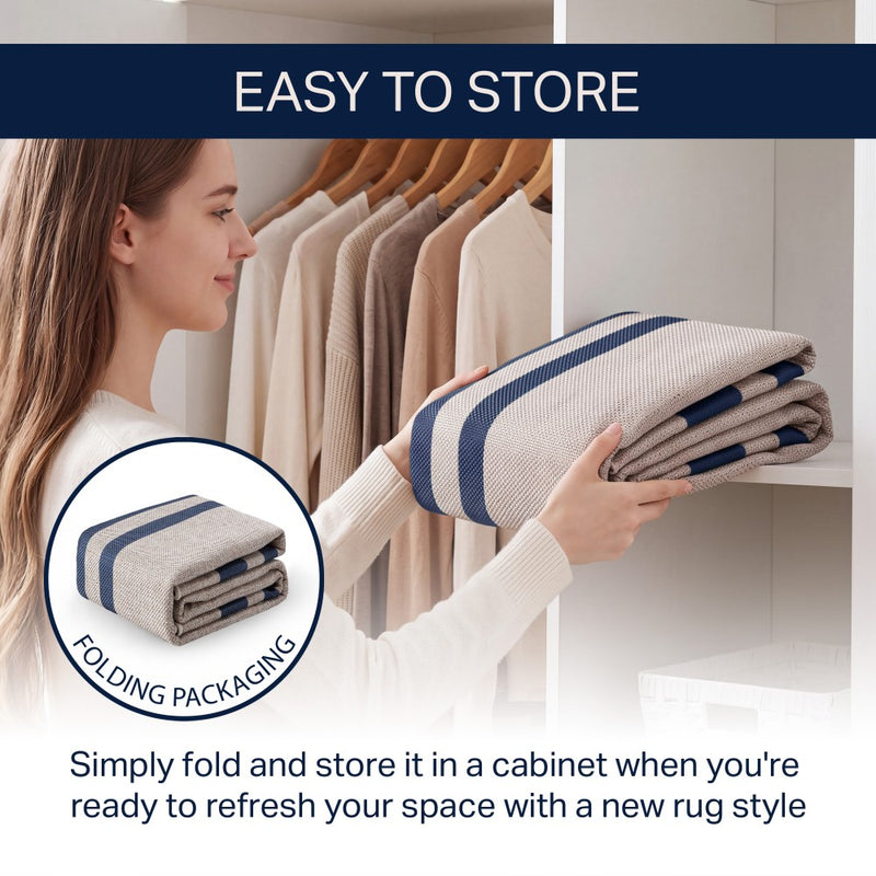 Clement Double Border Non-slip Machine-washable Area Rug