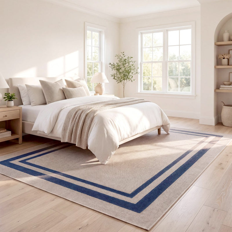 Clement Double Border Non-slip Machine-washable Area Rug