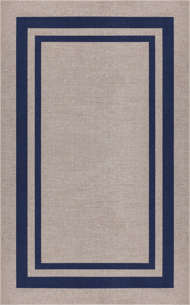Clement Double Border Non-slip Machine-washable Area Rug