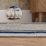 Clement Double Border Non-slip Machine-washable Area Rug
