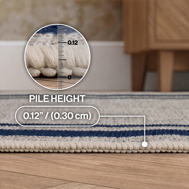 Clement Double Border Non-slip Machine-washable Area Rug