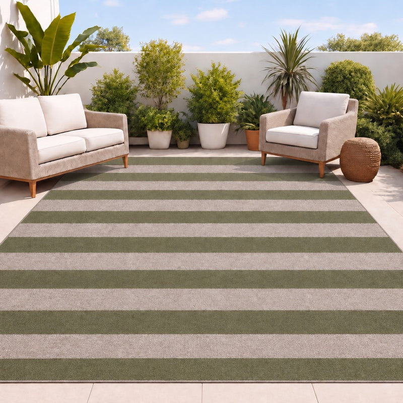 Gabby Cabana Stripe Non-slip Machine-washable Area Rug