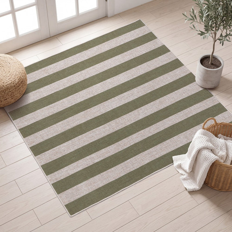 Gabby Cabana Stripe Non-slip Machine-washable Area Rug