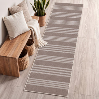Penny Pinstripe Non-slip Machine-washable Area Rug