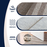 Penny Pinstripe Non-slip Machine-washable Area Rug